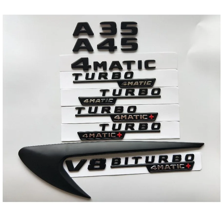 //////AMG Letters Trunk Emblem Badge Sticker For Benz A45 AMG Gloss Black A45