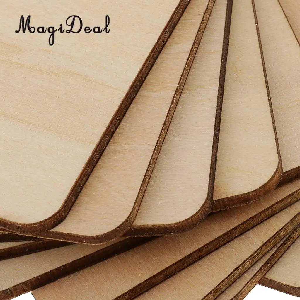 MagiDeal 10 Pieces Square MDF Unfinished Wood Pieces Blank Plaque Scrapbooking DIY Pyrography Craft Projects 60x60mm 