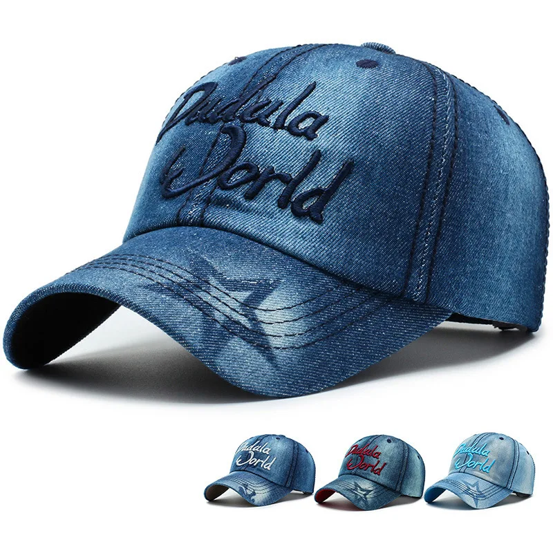 

New Design Denim Washed Baseball Cap Men Spring Summer Sport Hats Unisex Letter Embroidery Hip Hop Cap Women Bone Chapeu