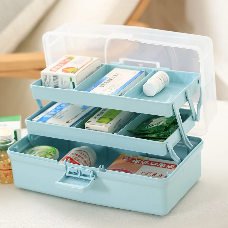Buy Plastic 3 Layer Medical Kit Portable Medicine Box
