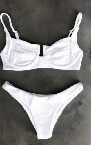 Летний бразильский сексуальный женский комплект бикини, пуш-ап, мягкий бандаж, купальный костюм, пляжный купальник, черный и белый