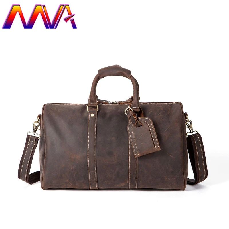 

MVA Promotion genuine leather men travel bag of crazy horse travel bag men shoulder bag of leather luggage travelling bags