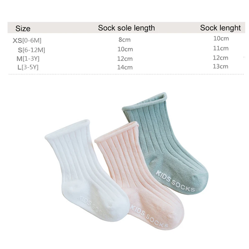 Нескользящие носки Новые однотонные детские носки противоскользящие износостойкие носки с двойным переплетением однотонные носки для новорожденных