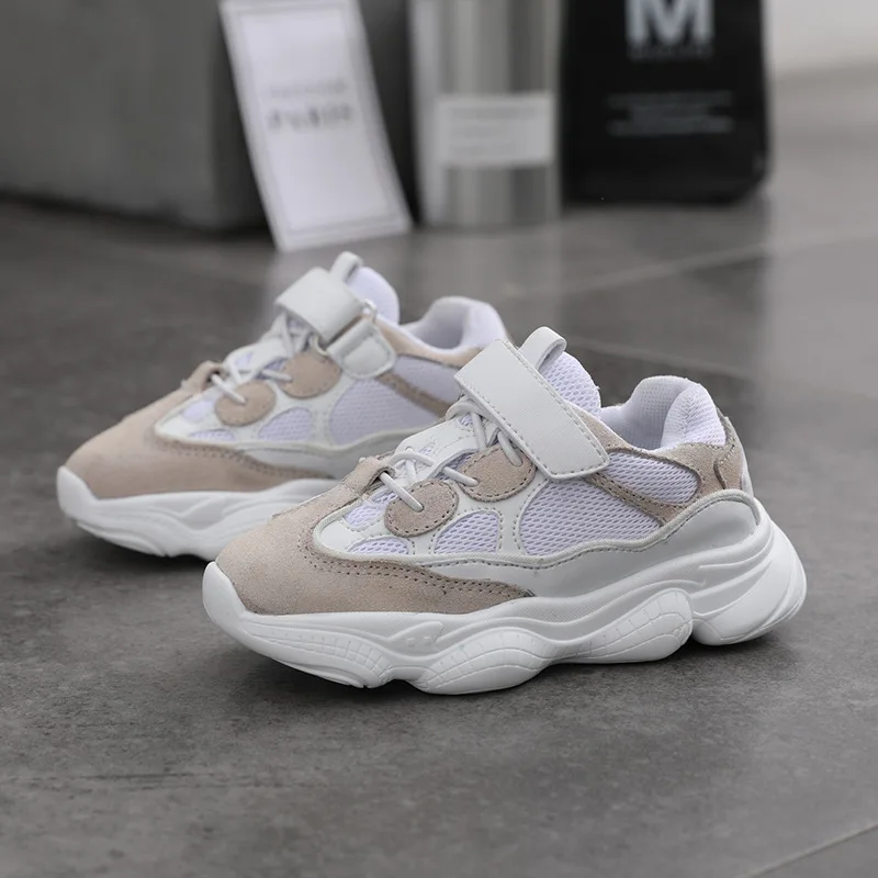 

Sports Children Shoes Casual Soft Leather Running Flats Baby Sneakers Breathable Hook&Loop Unisex Solid Shoes Kids Comfortable
