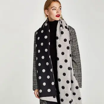 

home autumn and winter new gold thread double dot cashmere special counter with the same neck scarf