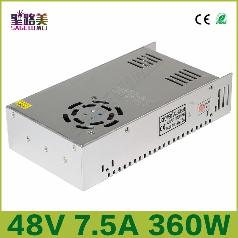 

best price DC48V 7.5A 360W Lighting Transformers Universal Regulated Switching Power Supply for CCTV Led Radio free shipping