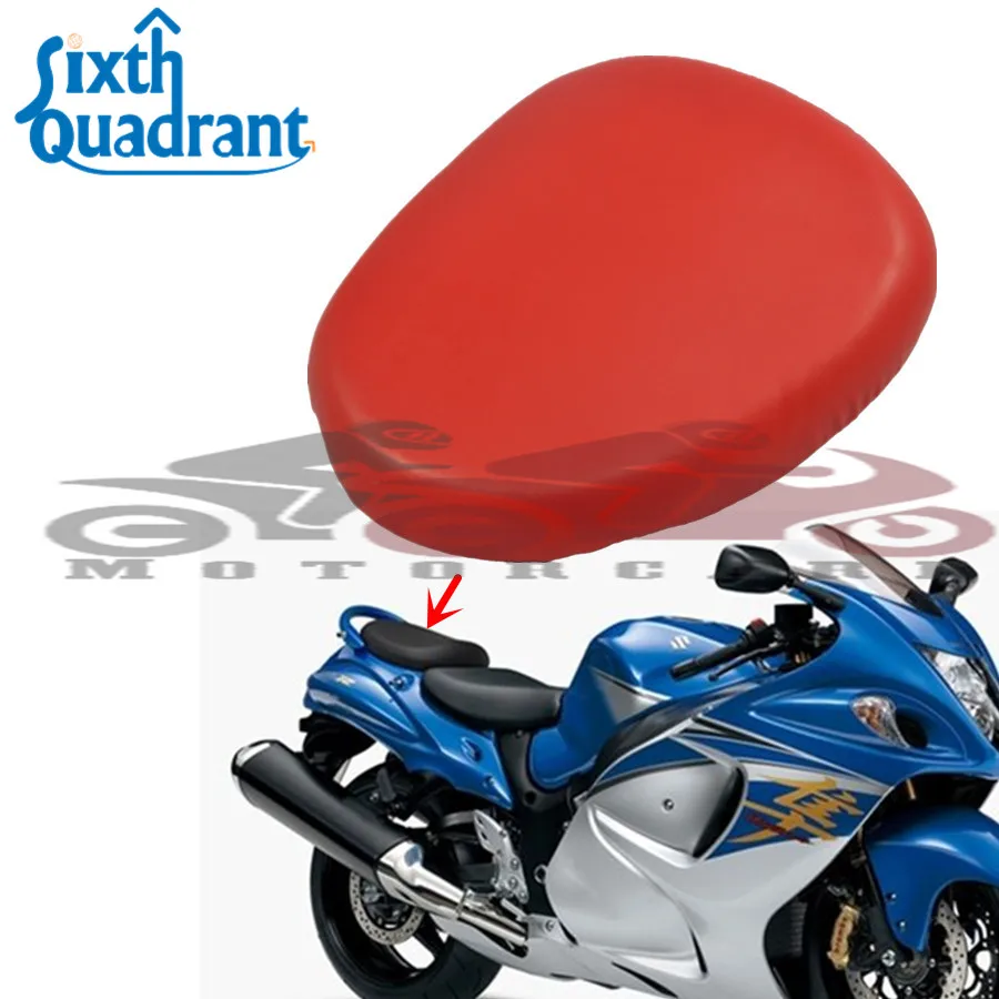 Red Rear Passenger Seat Cushion Tail Pillion Pad For SUZUKI HAYABUSA