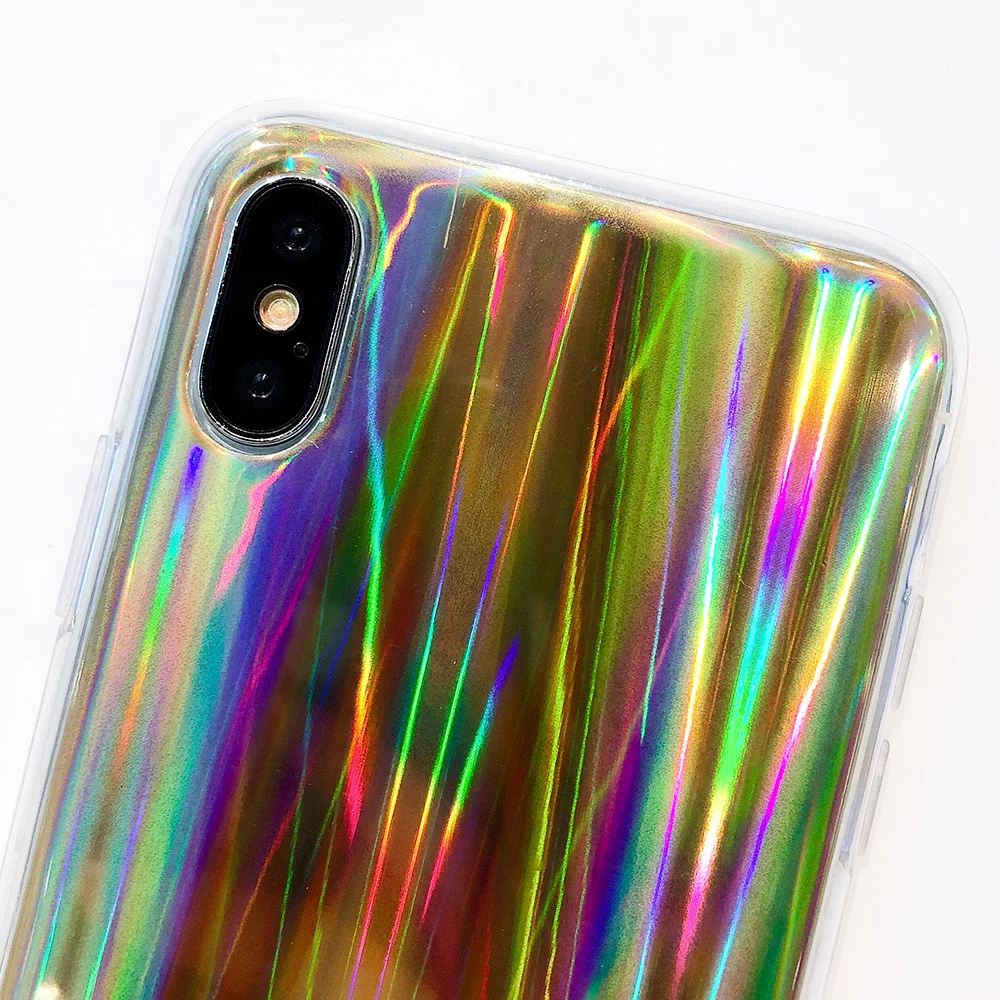 KIPX1122_5_JONSNOW Aurora Shining Laser Phone Case for iPhone 6 6S 7 8 Plus X XS XR XS Max Glossy Soft Silicone Case Back Cover Capa Coque Fundas