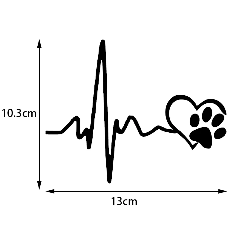 Креативные виниловые наклейки для автомобиля Heartbeat Love Dog 13 см * 10 3 на автомобиль Ford