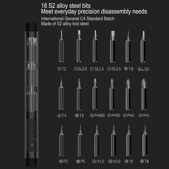 

2 in 1 Manual Electric Screwdriver with 18 batch Bits Set Magnetizer Cordless Hex Phillips Kit Precision Screw Driver
