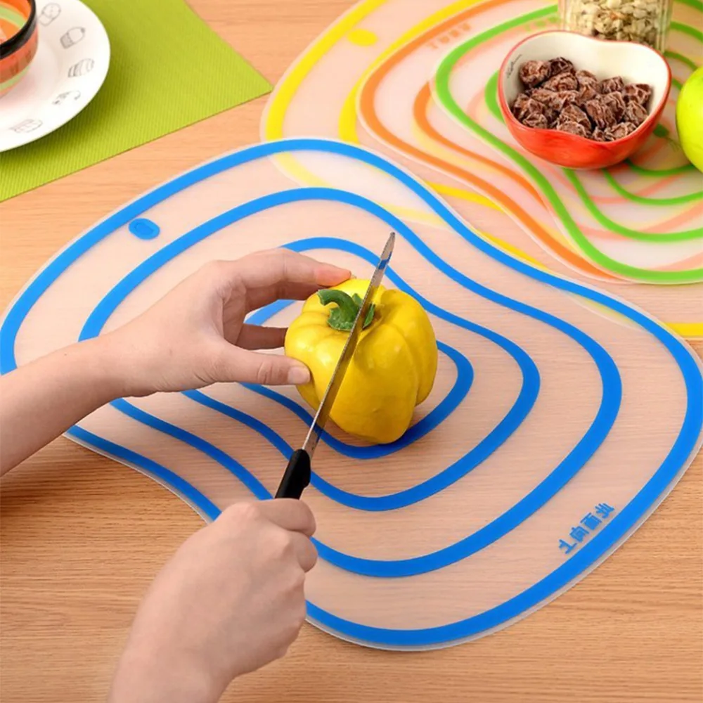 

4Pcs Food Grade Plastic PP Chopping Block Cutting Board Flexible Non-slip Breadboard Frosted Antibacteria Cutting Panel
