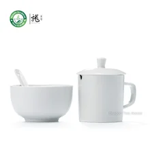 Белый фарфоровый Стандартный конкурсный дегустационный набор* чаша и кружка w/t крышка и ложка