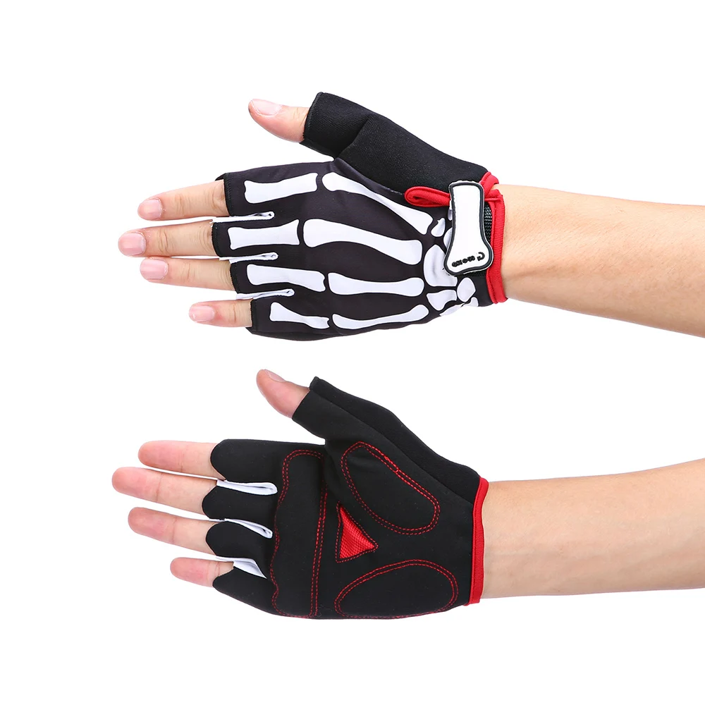 

MOKEBike Riding Hand Skeleton Pattern Semi-Finger Gloves