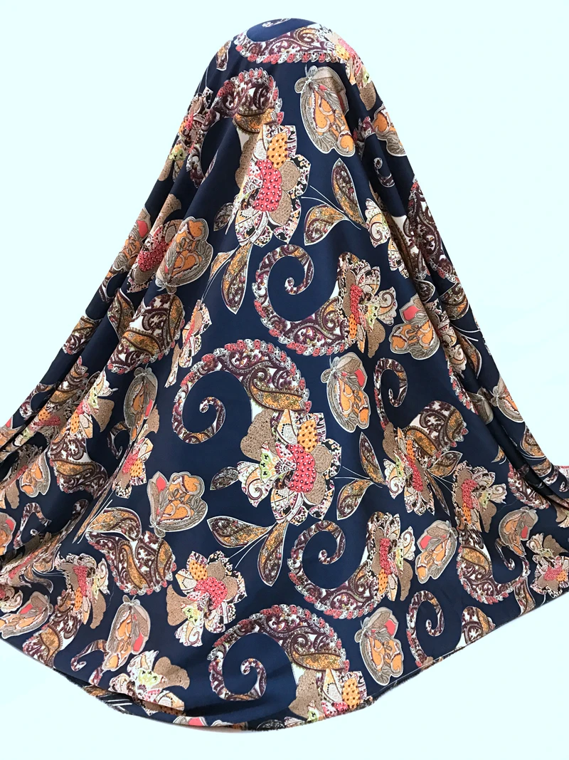 Nice design stretch african digital satin silk fabric print smooth