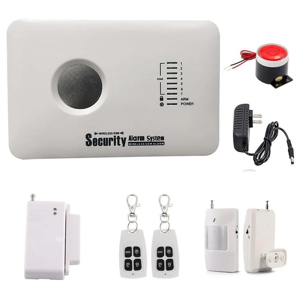

free shiping Wireless GSM Alarm System For Home security System with PIR/Door Sensor 850/900/1800/1900MHz