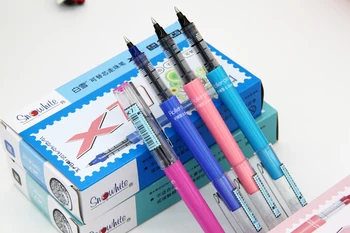 

Free ink roller pen 0.5mm bullet tip dye base ink 12pcs dozen box refillable writing pen