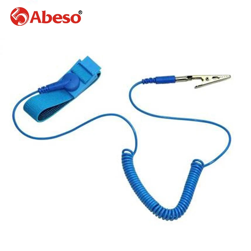 

ABESO 1pc Anti Static ESD Wrist Strap Electricity Grounding Wired Wristband Discharge Band For Electronics Repair Tool A7256