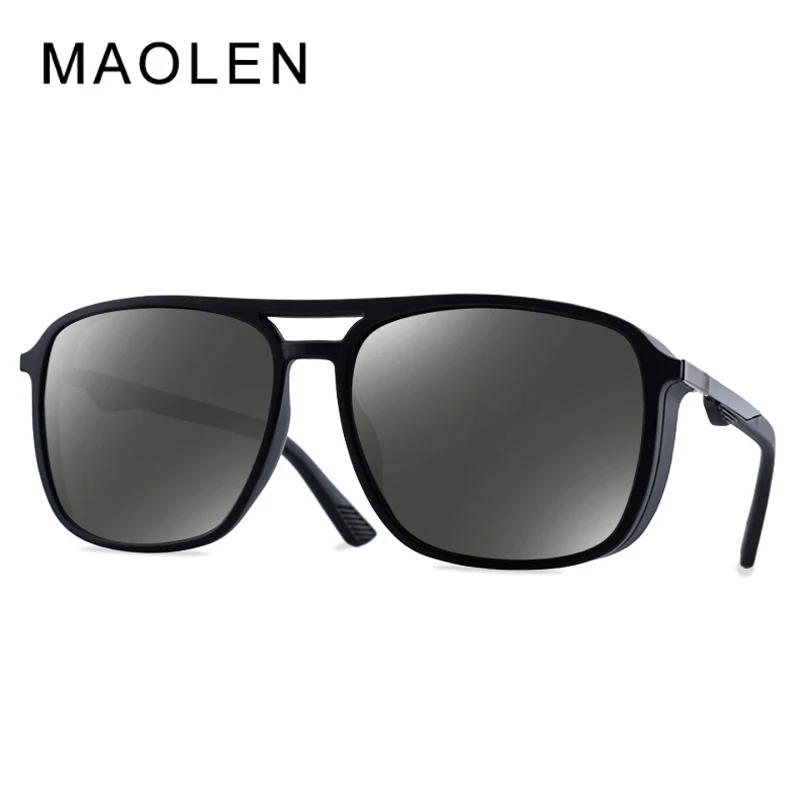 

MAOLEN Brand Design Men Sunglasses Polarized Punk Vintage Eyewear Red Steampunk Sunglasses Goggles Gafas De Sol MA8114
