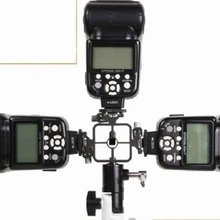 От 1 до 3 функциональный кронштейн для вспышки, Tianzi трехголовый держатель лампы для горячего башмака