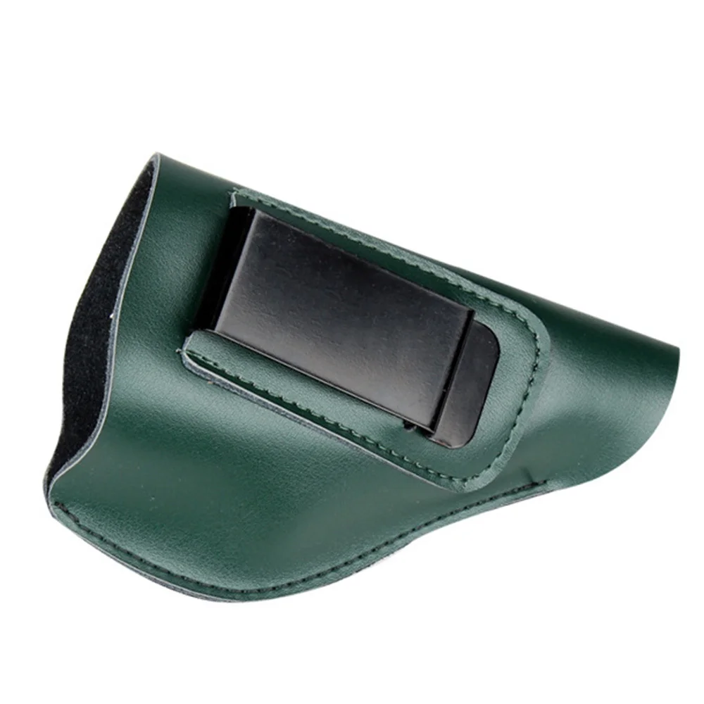 New Style PU Leather Carry Holster gun Clip Case for Glock 17 19 22 23 43 Carry Clip-On Holster Gun Holster Pouch for Hunting - Цвет: Green