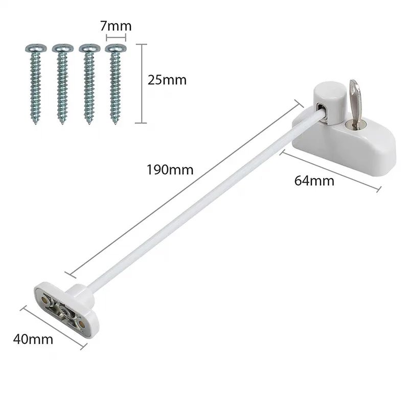 Детская безопасность безопасности окна кабельный замок фиксатор ограничитель для дверей и окон кабель запираемый замок безопасности с ключами - Цвет: 1 pack