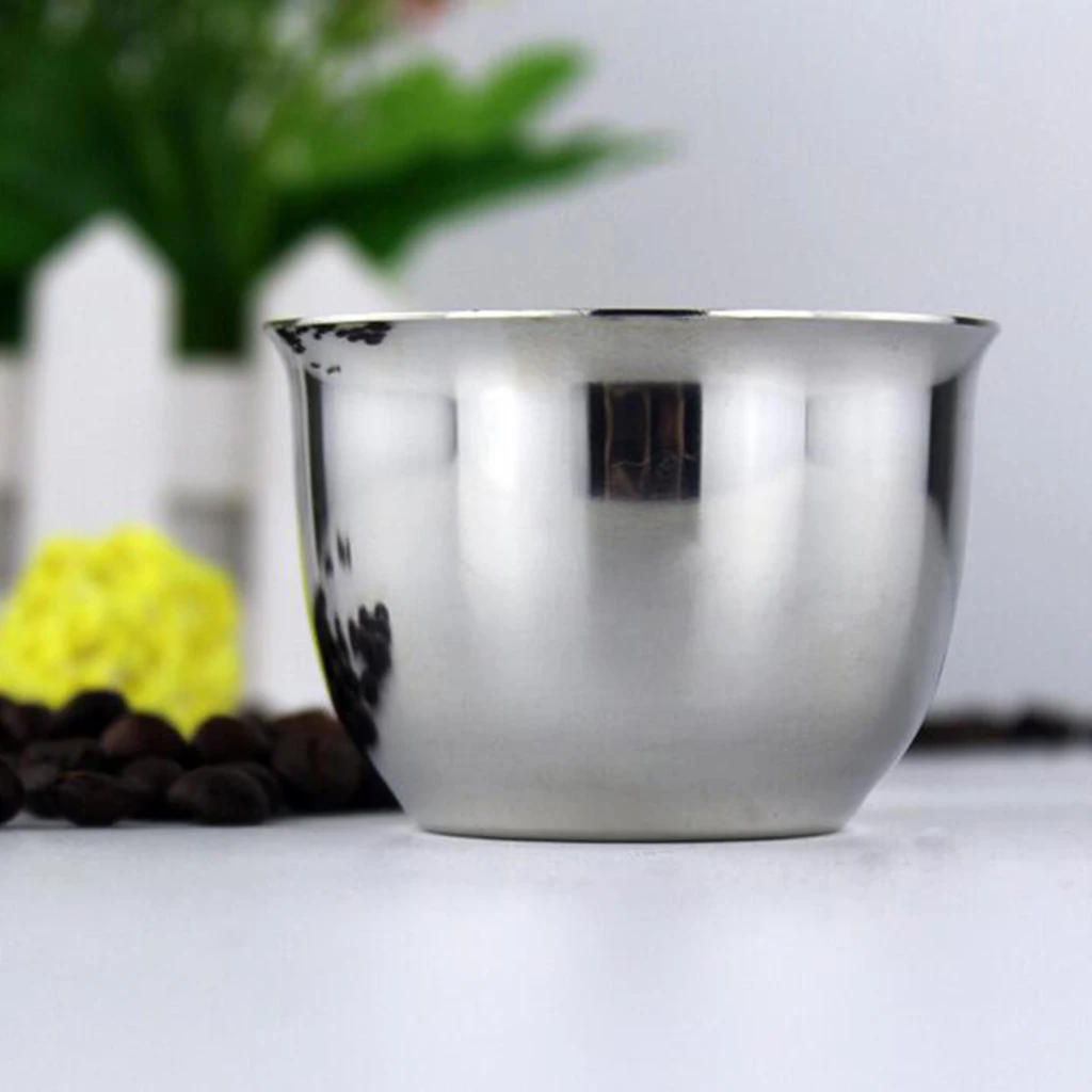 MagiDeal Double wall tumbler insulated Stainless Steel Espresso Cups Double Wall Vacuum Insulated Mini Coffee Cup