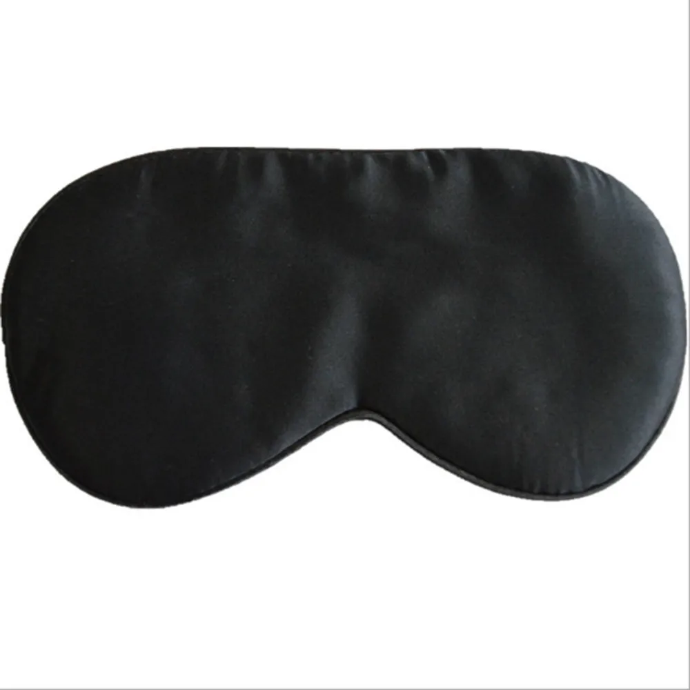 1 шт. новые чистого шелка спящий режим сна маска для глаз мягкий теневая чехол для путешествий отдых помощь повязки для глаз - Цвет: Black