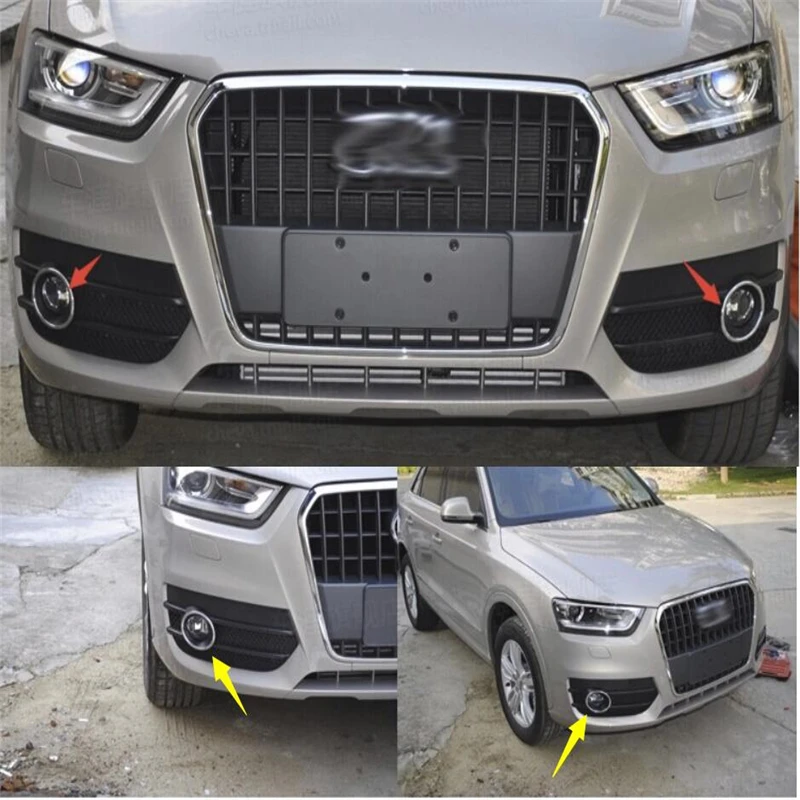 Chrome Front Fog Light LAMP Ring cover trim For AUDI Q3 2012 2013 2014 2015
