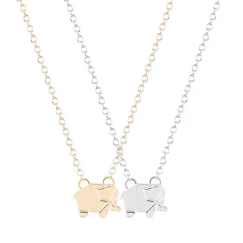 Tiny Cute Elephant Necklace Charm Pendant Necklace Geometric Animal Necklaces Elephants Animal Jewelry for Women Girls