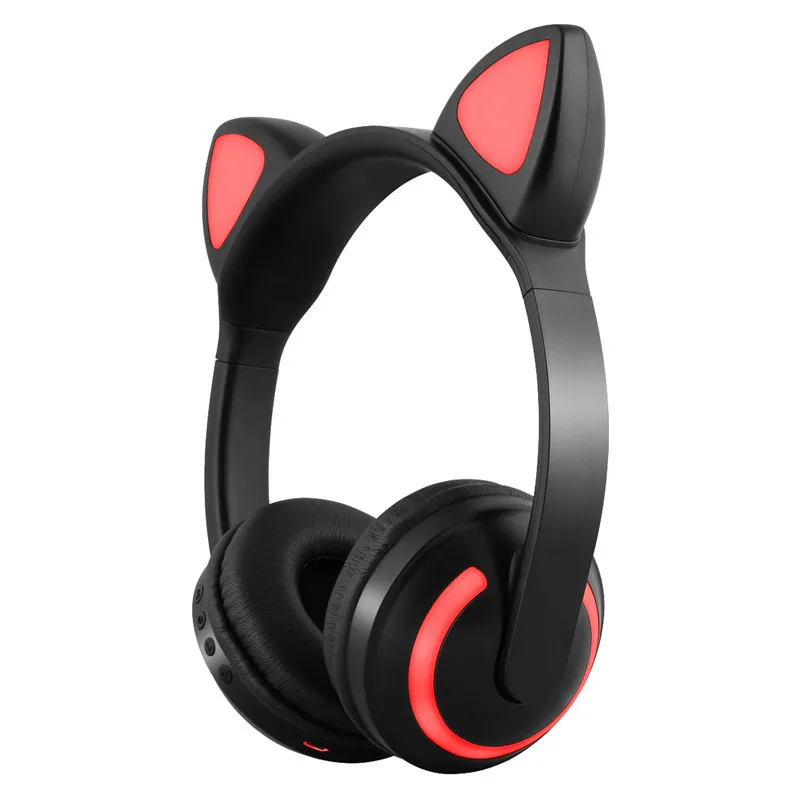 

Bluetooth Headphones Black Cat Ear Seven-color Illuminated Stereo Headset Bluetooth Headset L618
