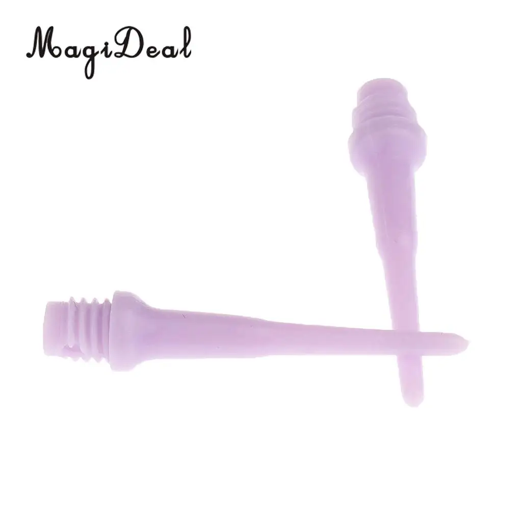 MagiDeal 100 Pieces Dart Soft Tips Points 2BA Standard Darts Needle Purple