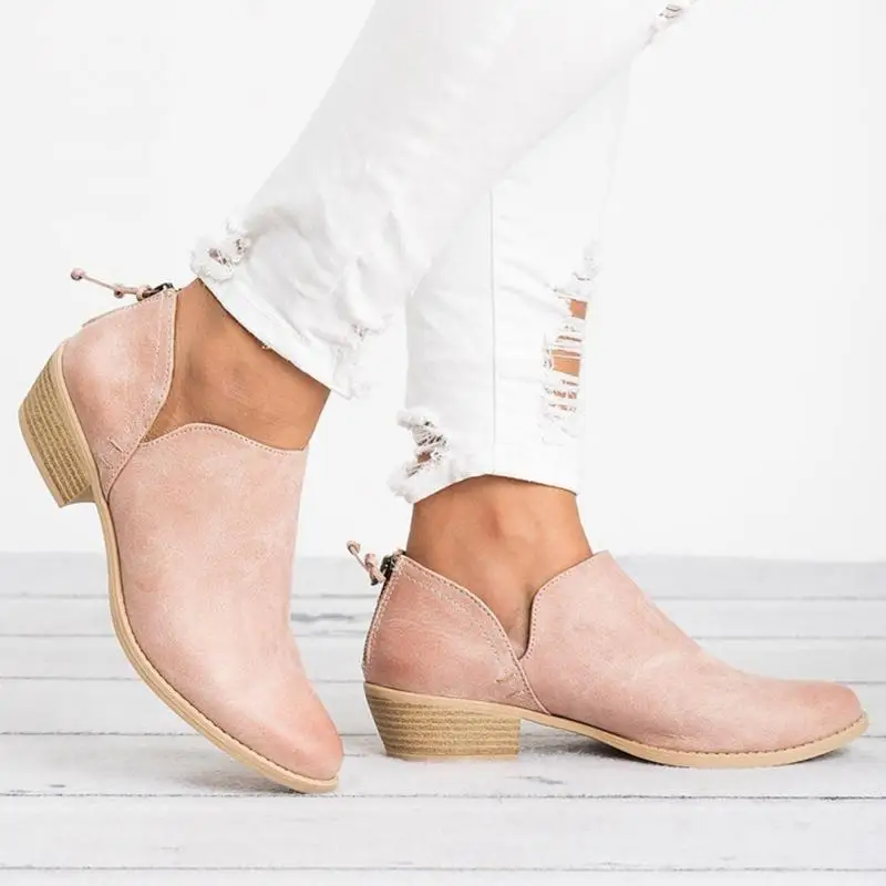 

2018 Spring Autumn Women Butterfly-knot Chelsea Boots Slip-On Med High Heels Pointed Toe Shoes Woman