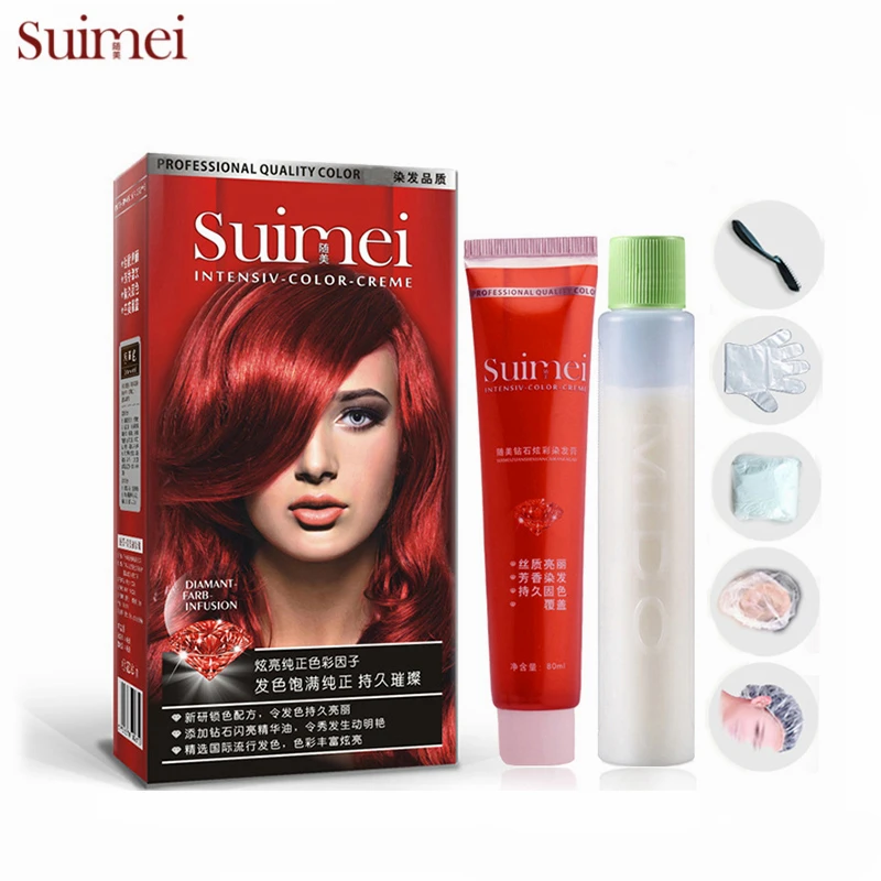 Professional Permanent Hair Color Cream Hair Dye Non-toxic DIY Hair Wax Mud Dye Cream Styling Tools With Bleaching Powder 80mlx2