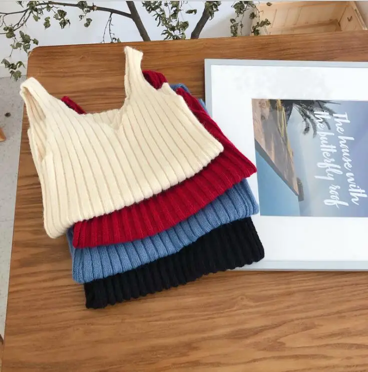 

2019 New Style Girls Knitted Sweaters Autumn Sleeveless Fashion Girls Vest 1-6 Years