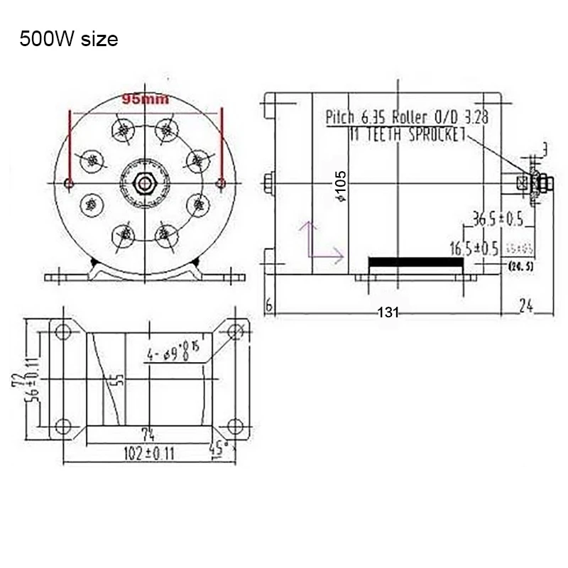 Фара для электровелосипеда в комплект мотор 500W 48V 36V электрический двигатель автомобиля скутер коллекторный мотор для электрического автомобиля электрический мотоцикл Conversion Kit