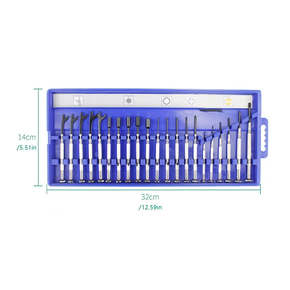 

21PCS/SET Durable Professional Glasses Watch Repair Precise Screwdriver Set Suit Watches Hex Tools Handle Cutter Head