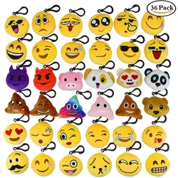 36 шт. Emoji брелок, Aiduy 2 ''мягкие милые плюшевые подушки детские Emoji брелок для детей, дети партия поддерживает поставки сумка аксессуары