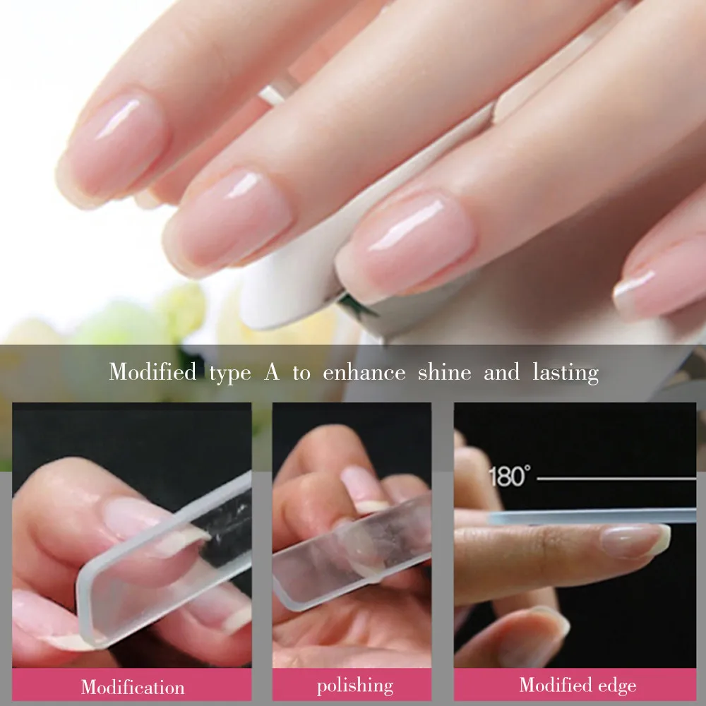 Nano кристальная пилка для ногтей черный, белый цвет Гладкий прочный полированный гвозди практические натуральный акрил для ногтей для
