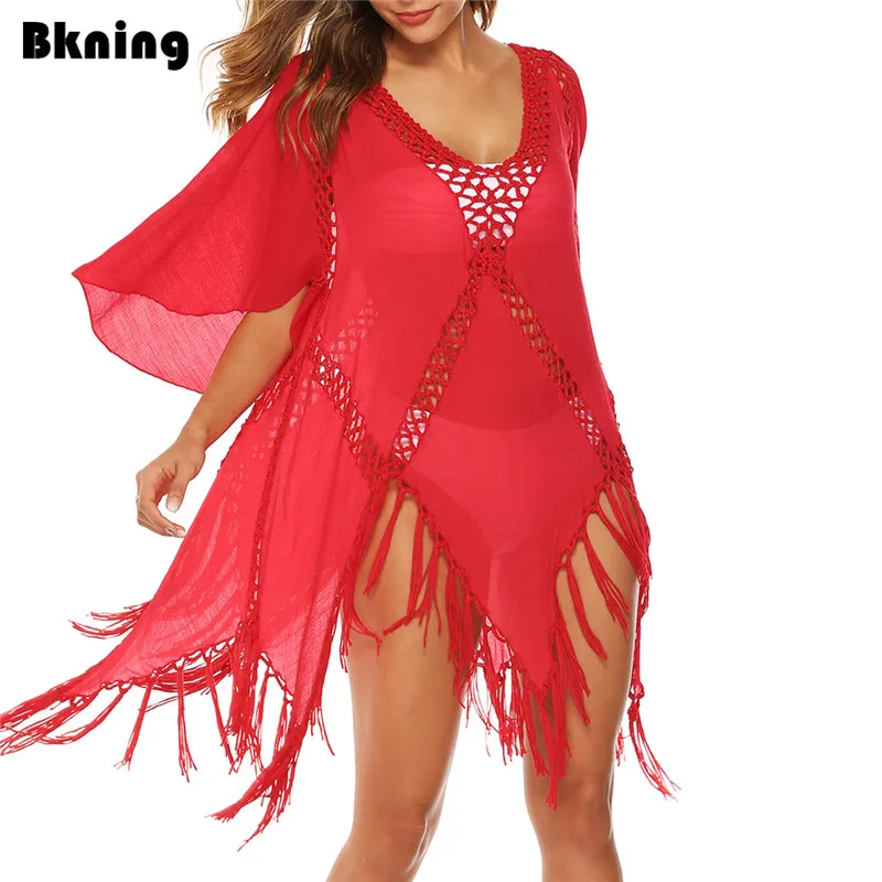 red sheer cover up
