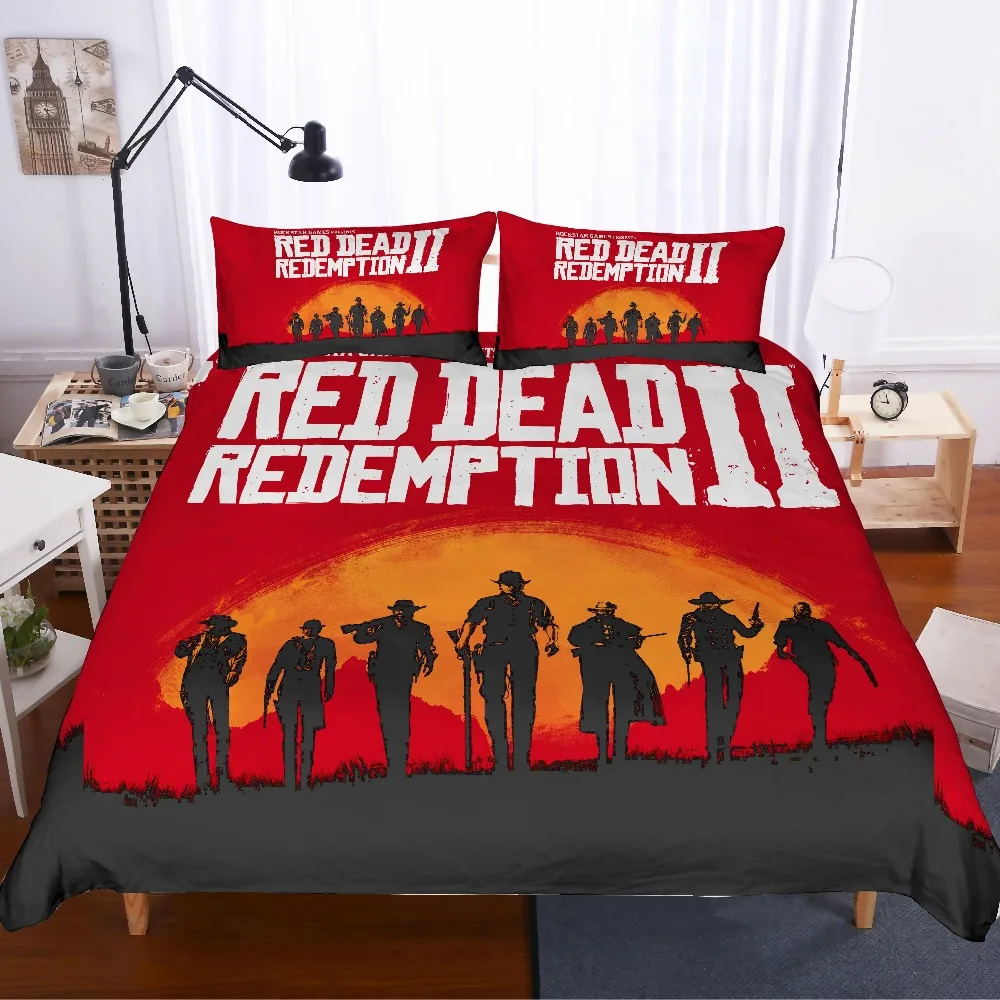 

3D print Red Dead Bedding set lovers' gift, Duvet cover set Home Textiles