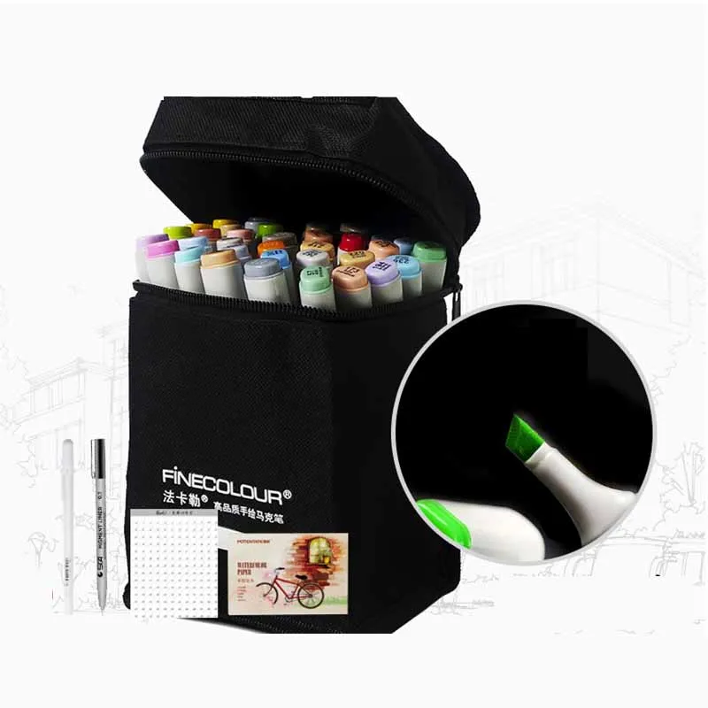 

FINECOLOUR Artist Double Headed Sketch Marker Set 36/48/60/72 Colors Alcohol Based Manga Art Markers for Design Supplies