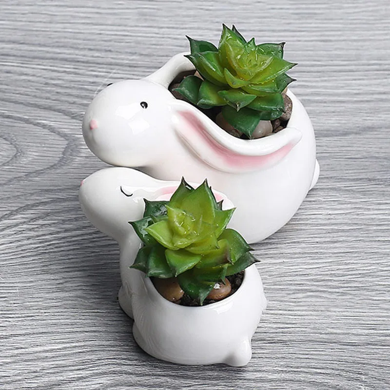 YeFine креативный керамический садовый горшок с кроликом из мультфильма зеленый горшок для растений мясистый садовый горшок культура модное украшение дома
