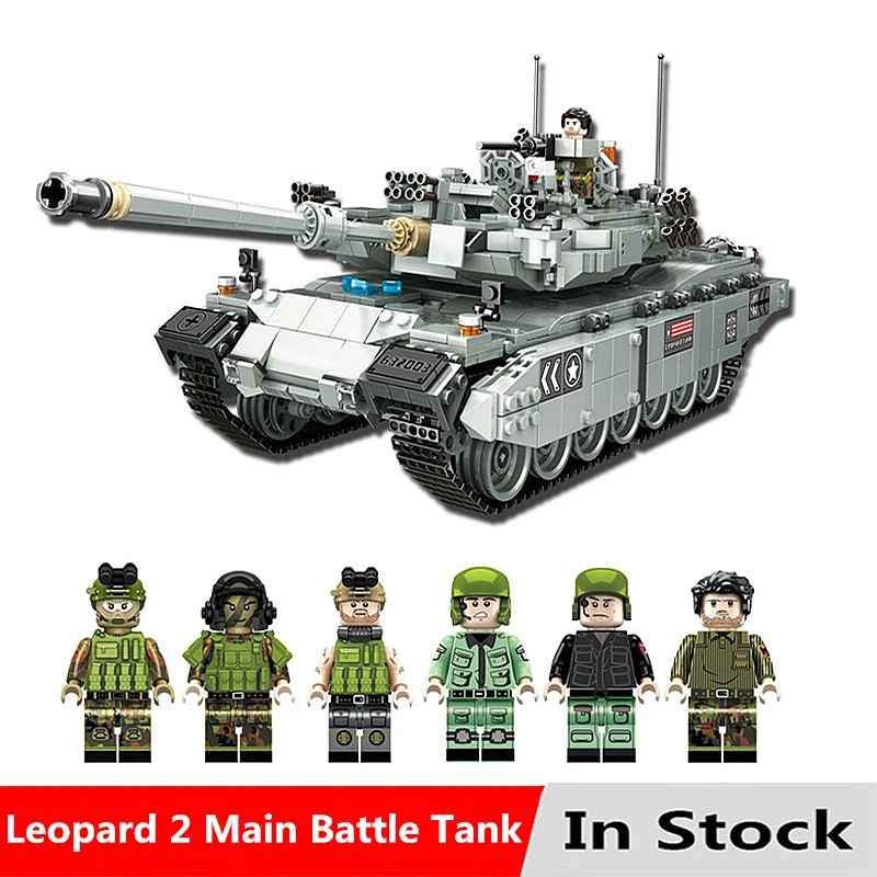 

Tank Series Leopard 2 Main Battle Tank Kits Model Set Building Blocks Bricks Toys For Children Kids Birthday Gifts
