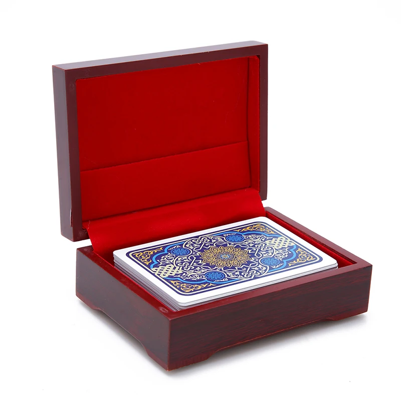 

Gmarty 1Pc Empty Wooden Box Playing Cards Container Storage Case Packing Poker Bridge Box 10.5*7.5*4.3cm