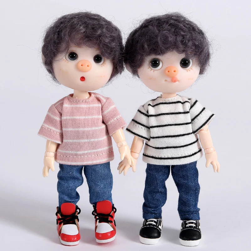 

OB11 doll clothes 1/12 BJD doll trousers beautiful knot pig clay jeans long pants Mini Obitsu 11 doll Accessories