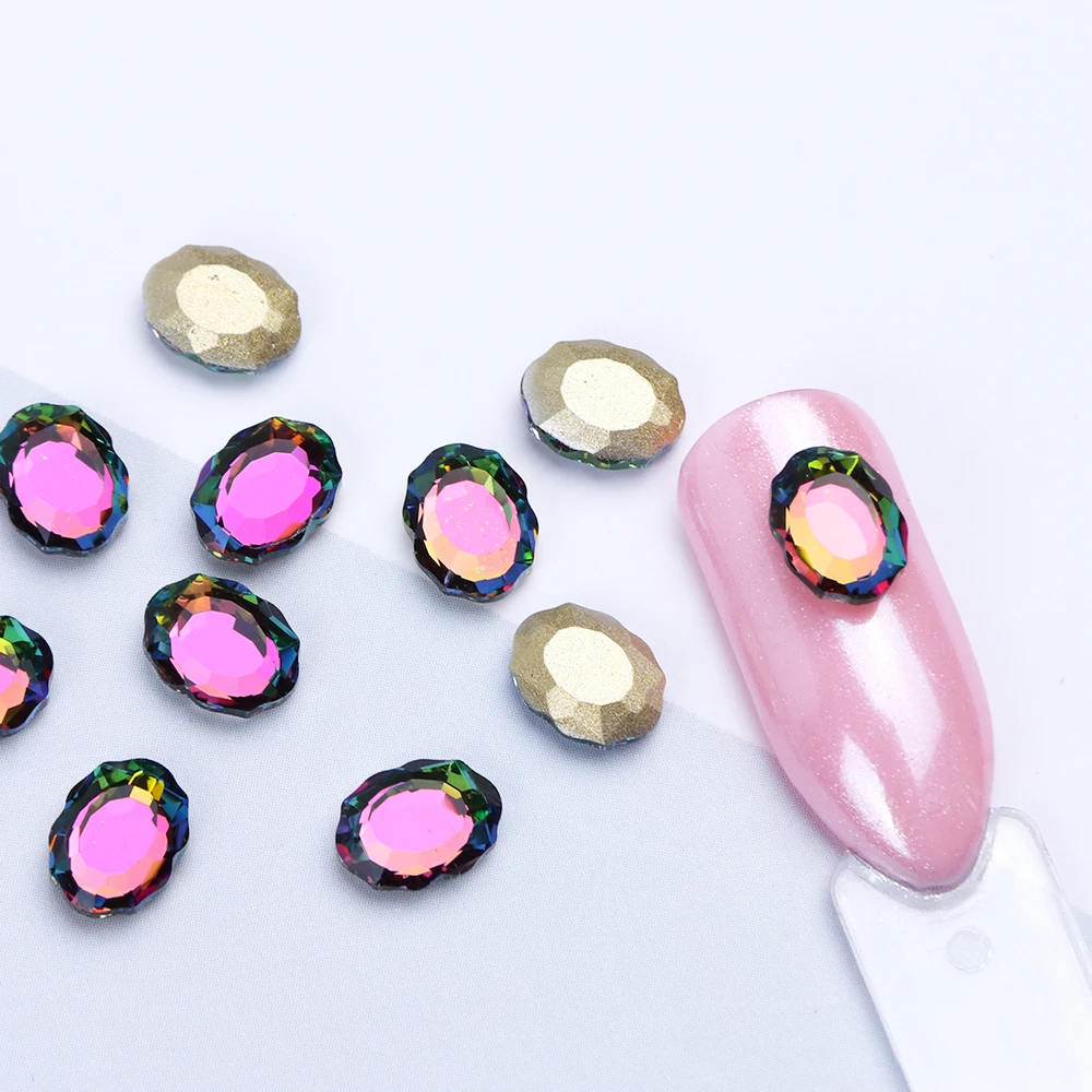 Full Beauty 10pcs Nail Art Crystal Rhinestones Strass Rugby Jewelry Mirror Stones For 3D Gems Manicure Decoration Access CHR10 1|Стразы и