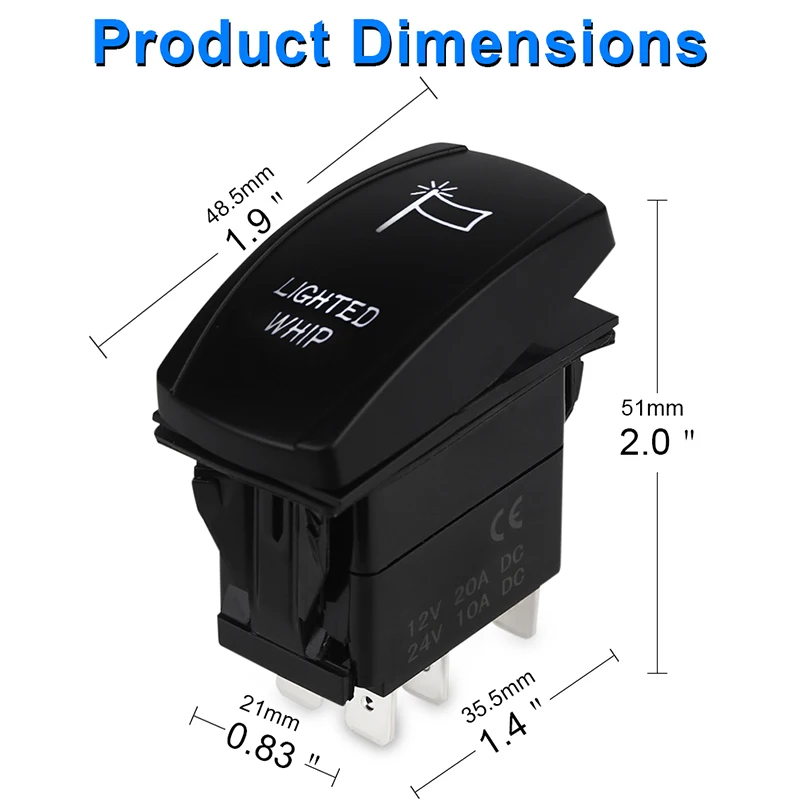 Автомобильный переключатель ON-FF светодиодный автомобиль Лодка Грузовик бар Кулисный на хлыст светильник 12V 20A 24V 10A 5Pin