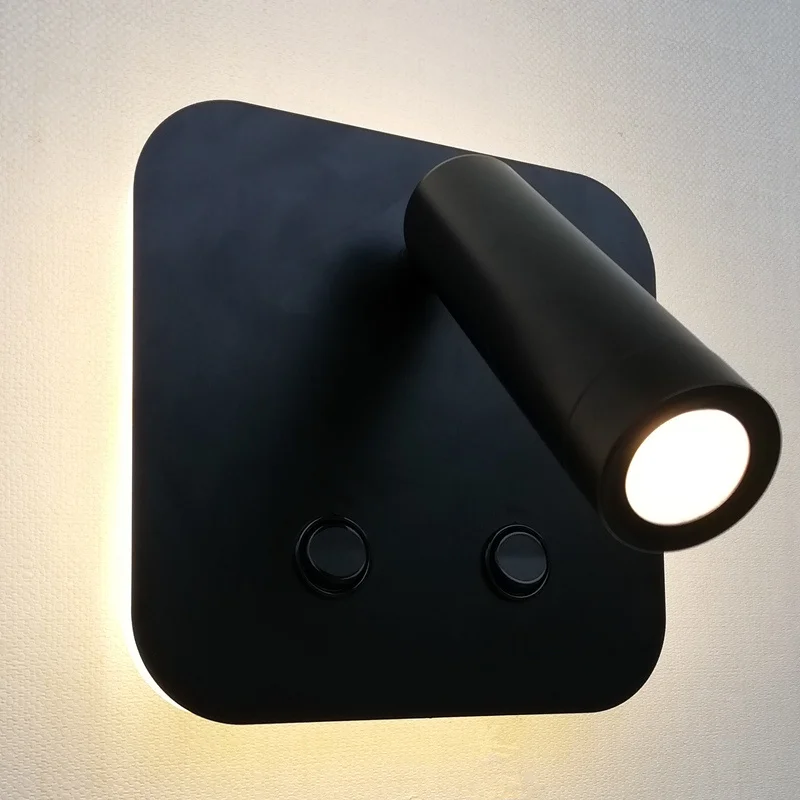 

Topoch Simplicity Wall Lights Surface Mount Double Switched LED Backlight 6W with Adjustable Reading Light 3W 100-240V