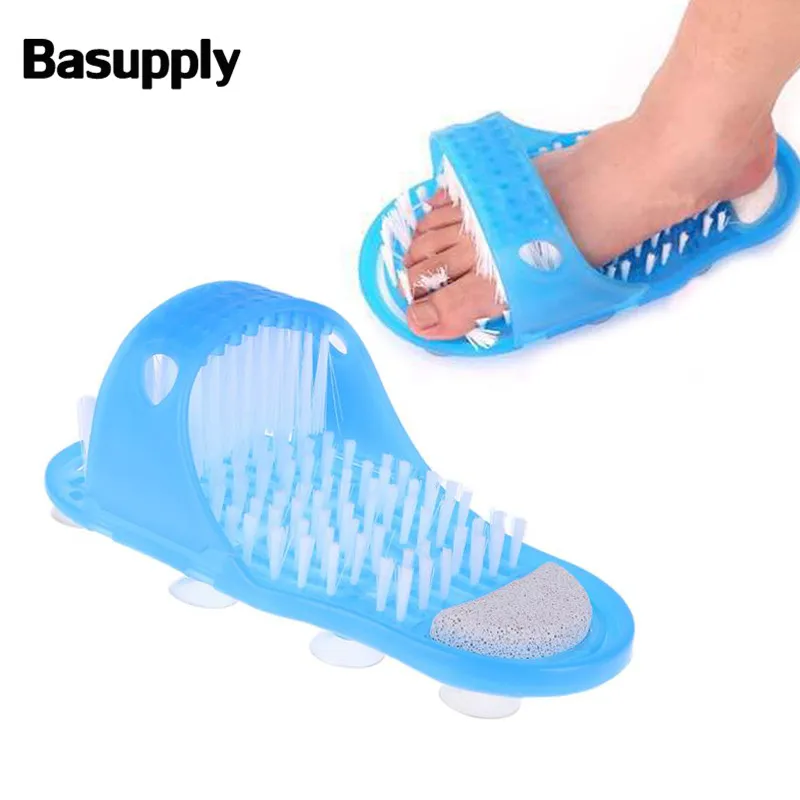 Basupply 1Pc Plastic Bath Shoe Brush Exfoliating Shoe Brush Shower Brush Massager Slipper For