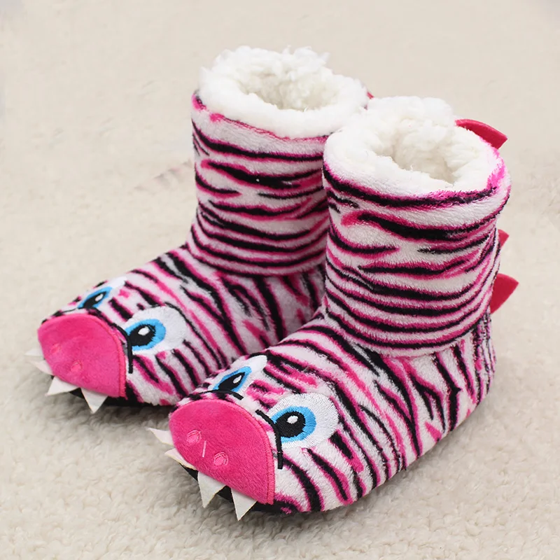 Детские тапочки-тапочки для мальчиков и девочек, милые мягкие теплые домашние тапочки с плюшевой подкладкой, Нескользящие зимние носки для обуви для детей 2-7 лет